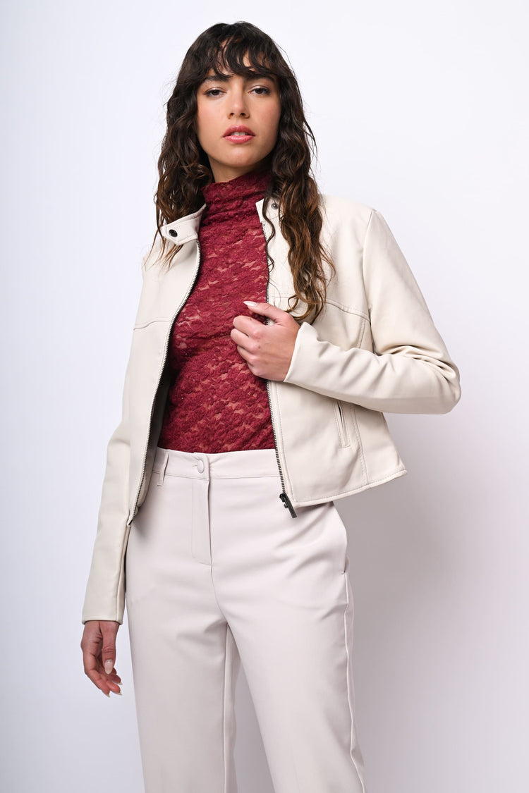 Giacca stile biker in similpelle