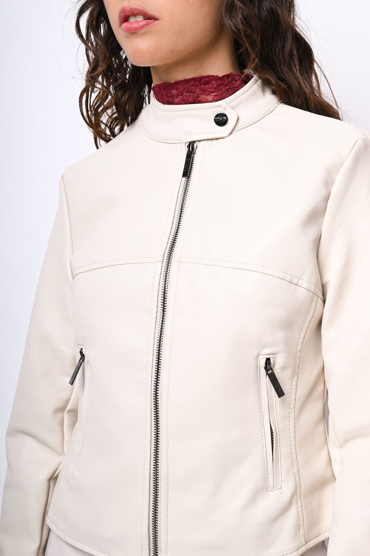 Giacca stile biker in similpelle