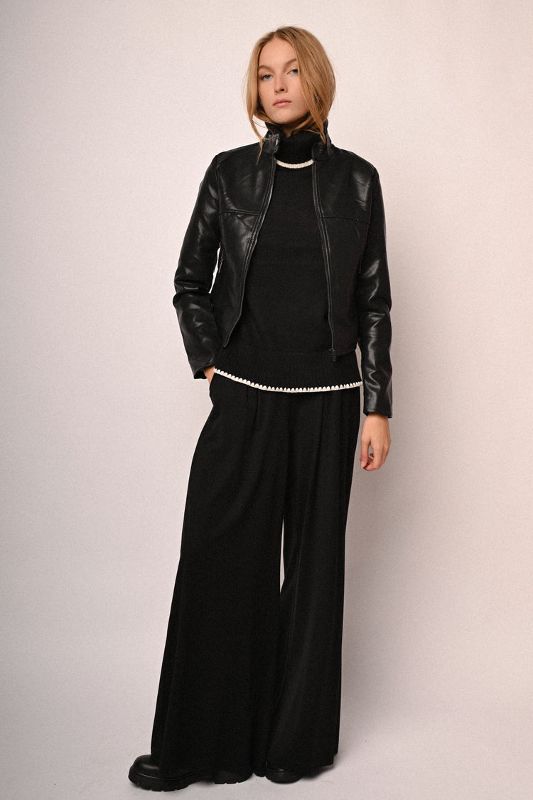 Giacca stile biker in similpelle