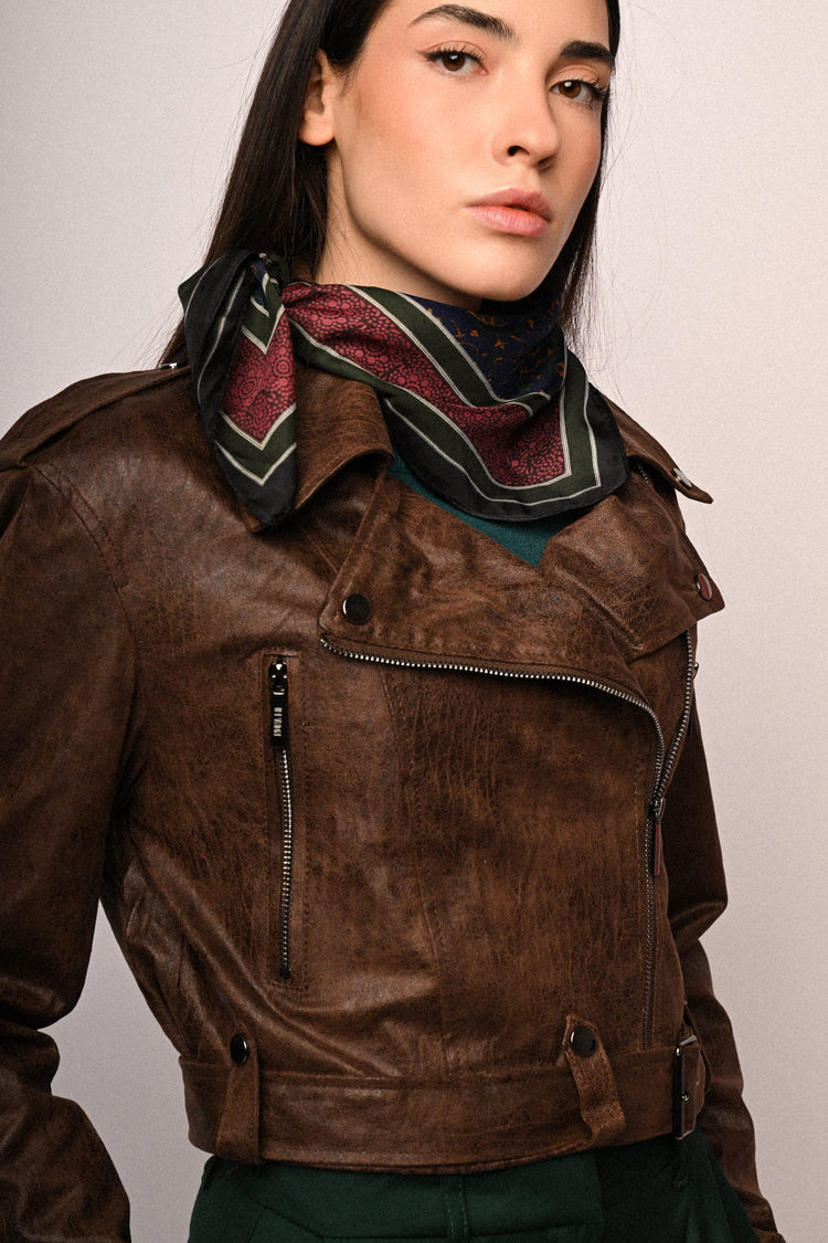 Giacca biker in similpelle vintage