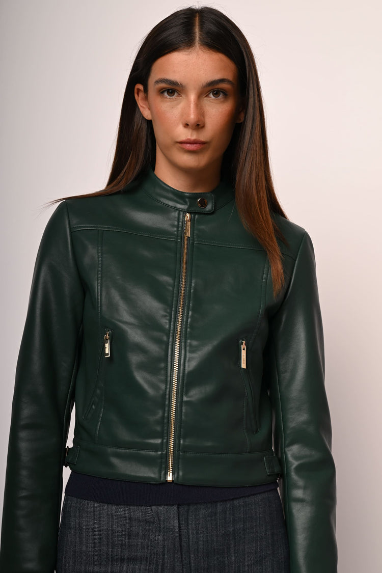 Giacca biker in similpelle