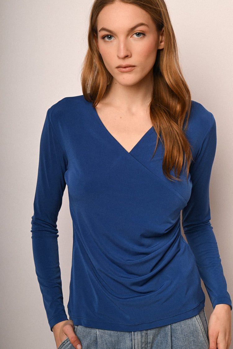 Top incrociato a maniche lunghe