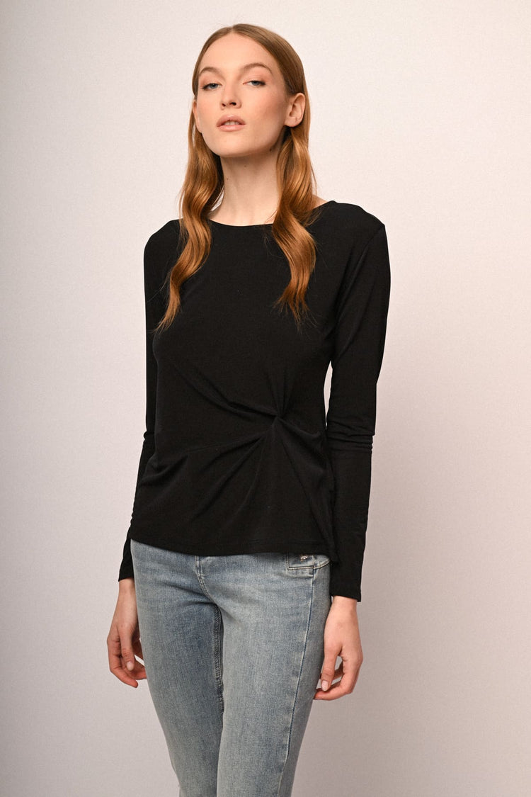 T-shirt a maniche lunghe con nodo