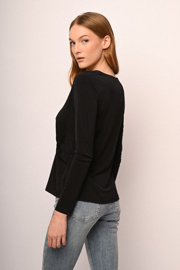 T-shirt a maniche lunghe con nodo