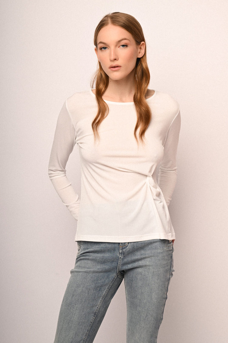 T-shirt a maniche lunghe con nodo