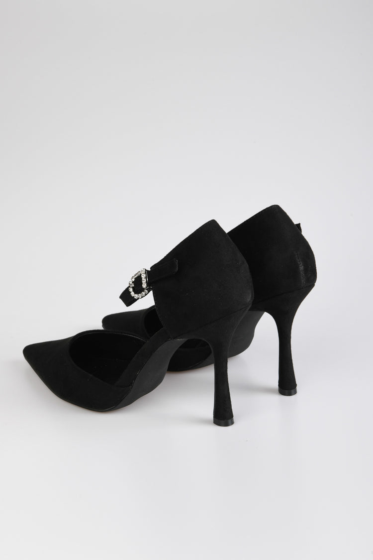 Décolleté con fibbia in strass