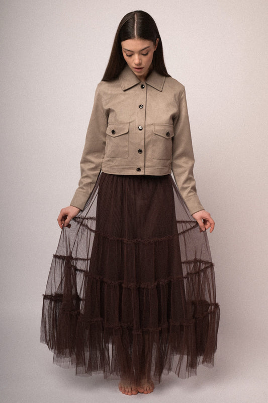 Gonna tulle con balze