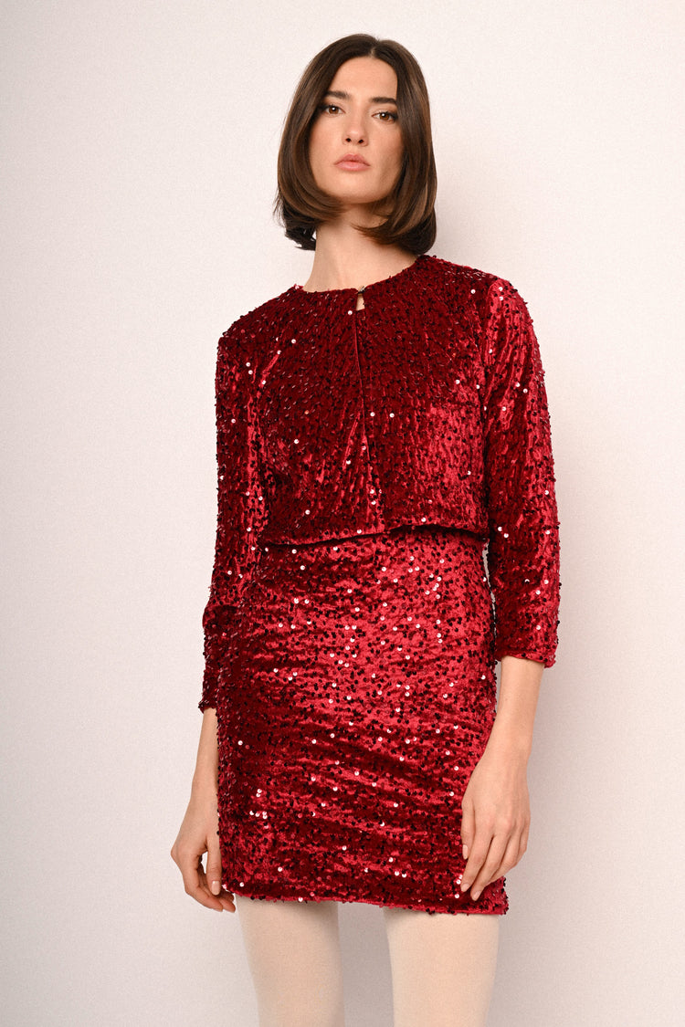 Bolero in ciniglia con paillettes