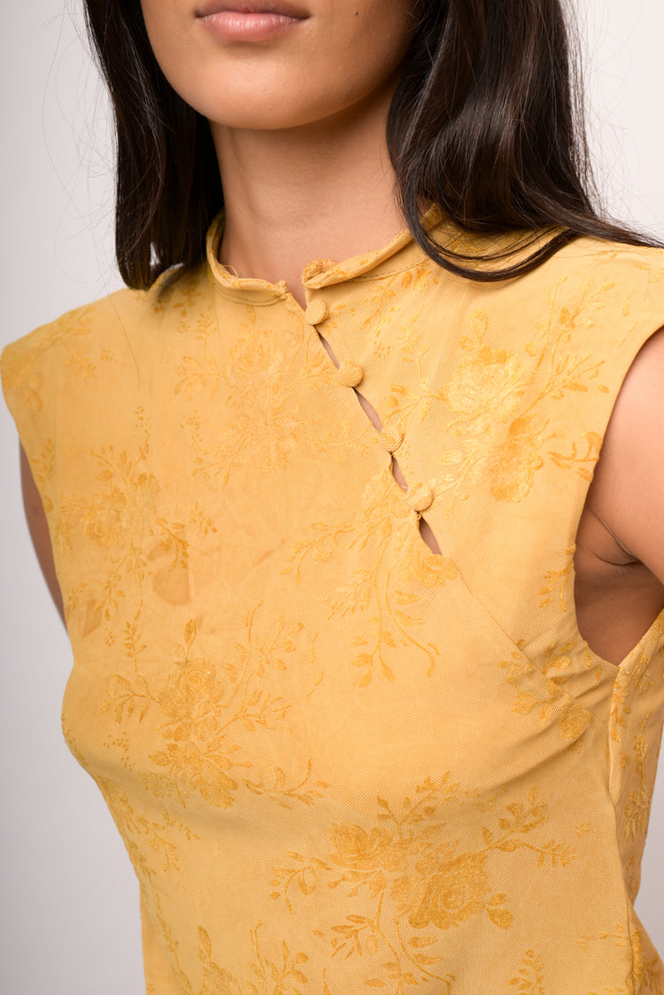 Maglia bottoni devoree fiori