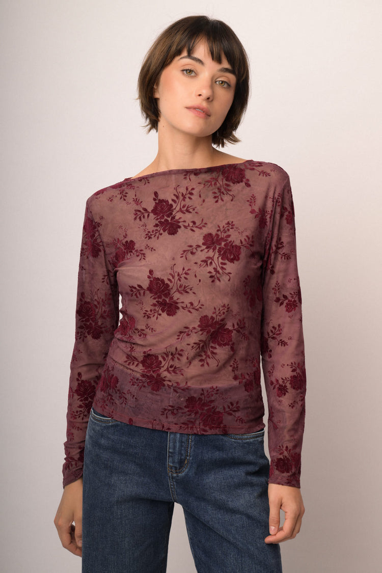Maglia shiffer devoree fiori