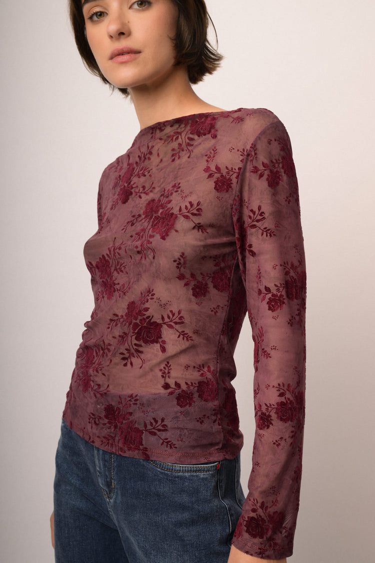 Maglia shiffer devoree fiori