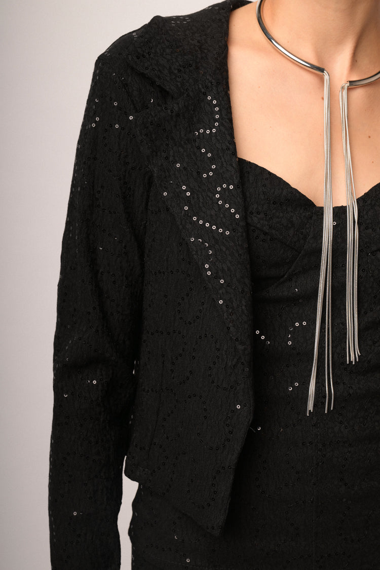 Giacca in jacquard paillettes