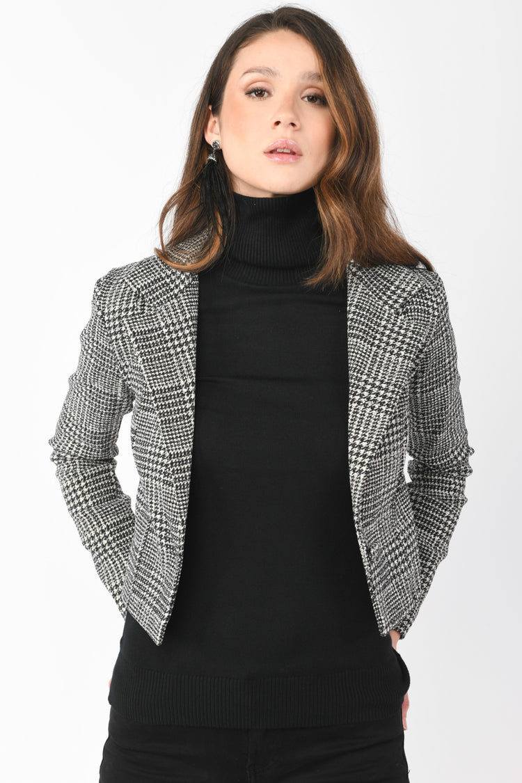 Blazer crop in Principe di Galles lurex