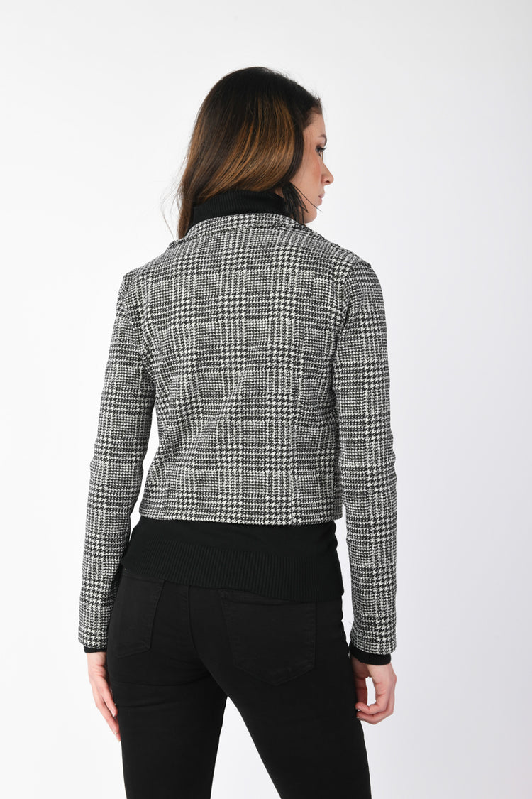 Blazer crop in Principe di Galles lurex