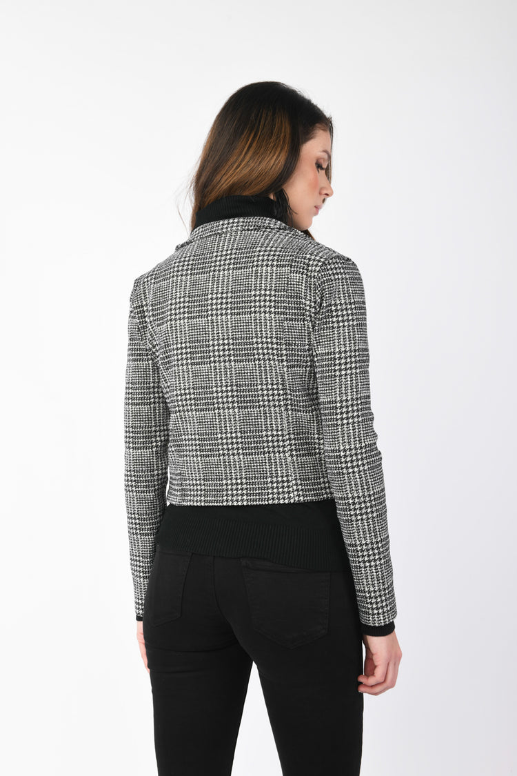 Blazer crop in Principe di Galles lurex