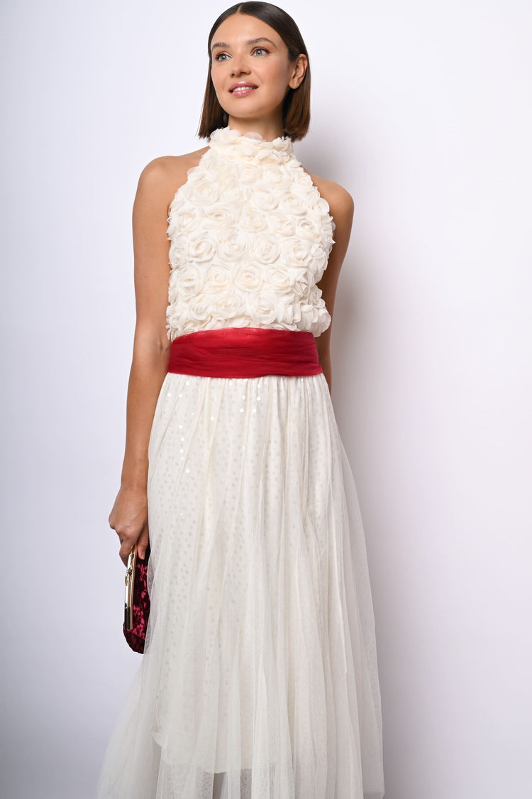 Top allamericana con rose 3D