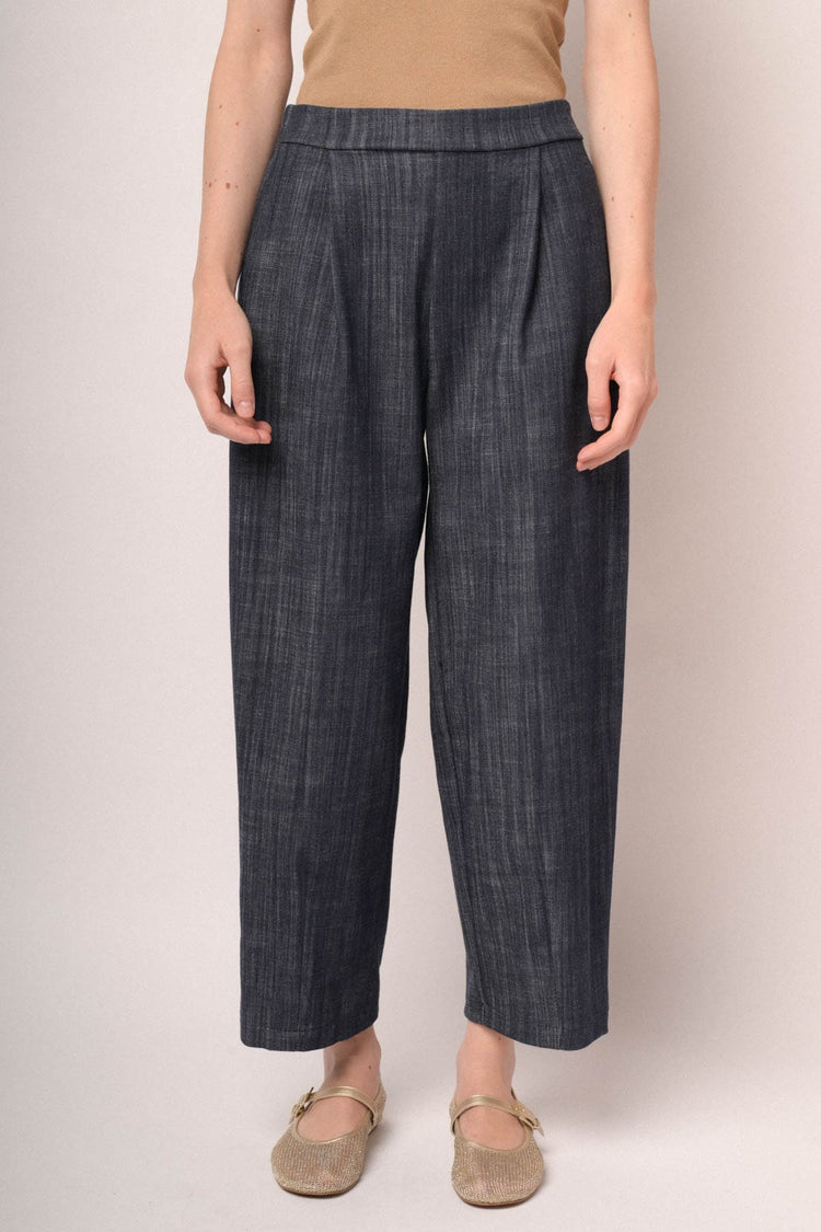 Pantaloni baggy corti denim