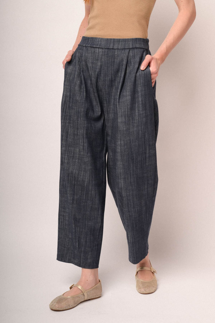 Pantaloni baggy corti denim