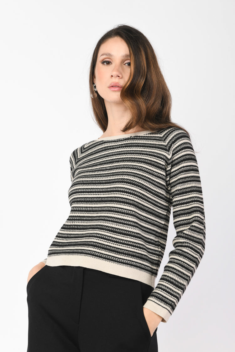 Pull in maglia lurex a righe