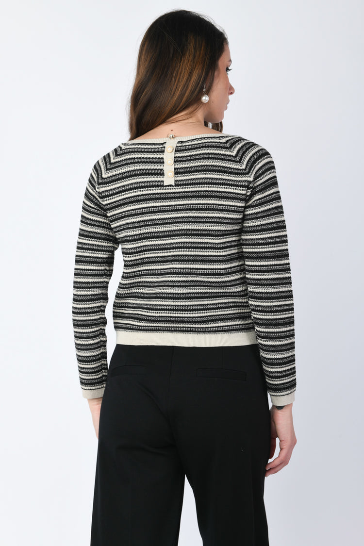 Pull in maglia lurex a righe