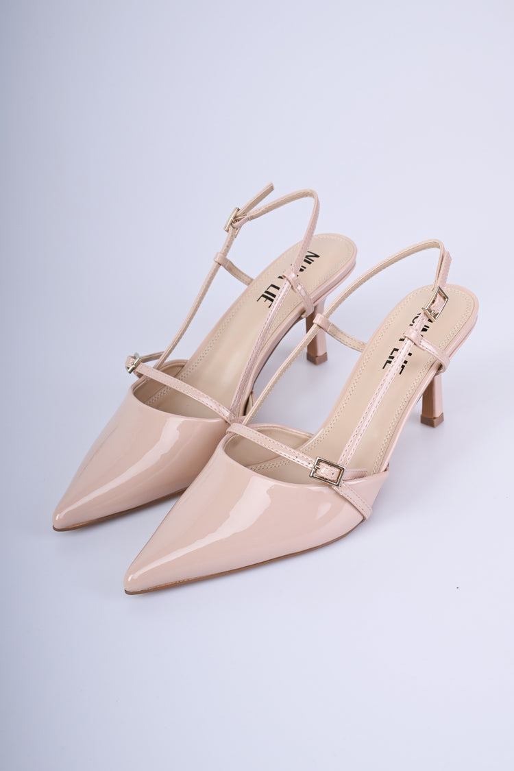 Décolleté slingback con fibbie