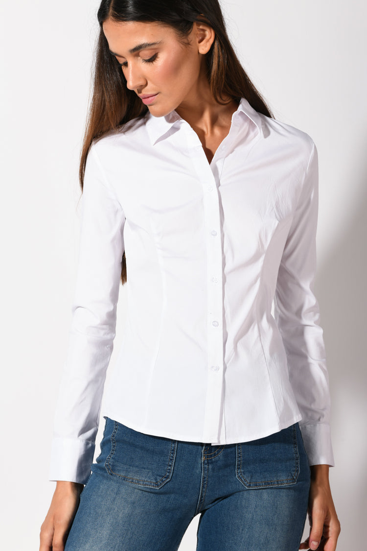 Camicia misto cotone stretch