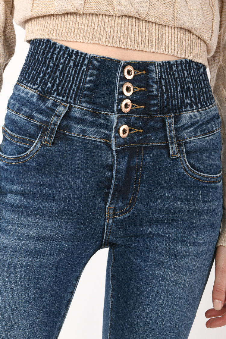 Jeans skinny con vita elasticizzata