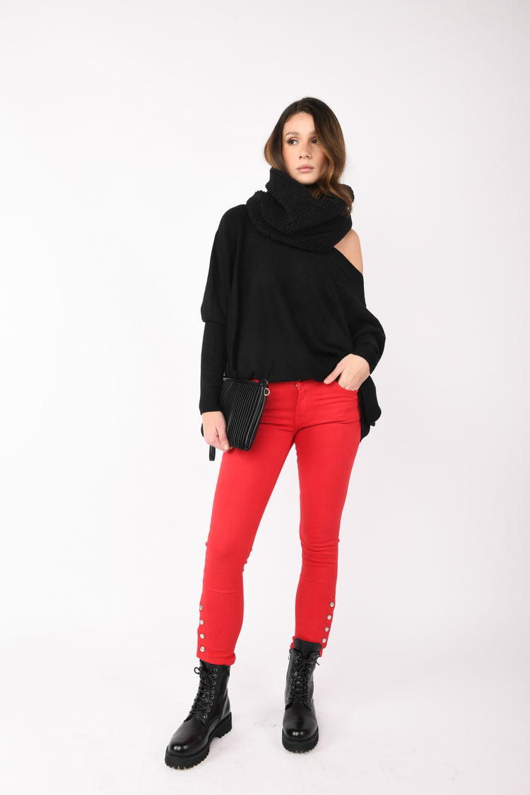 Pantaloni skinny con bottoni