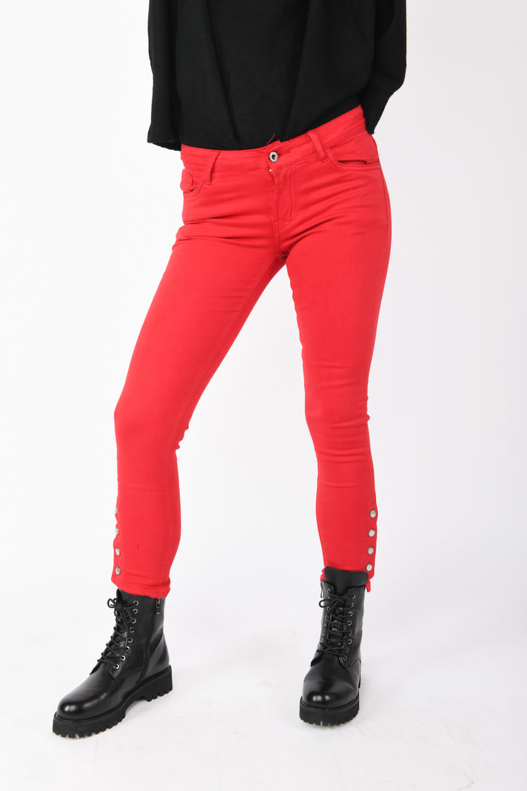 Pantaloni skinny con bottoni