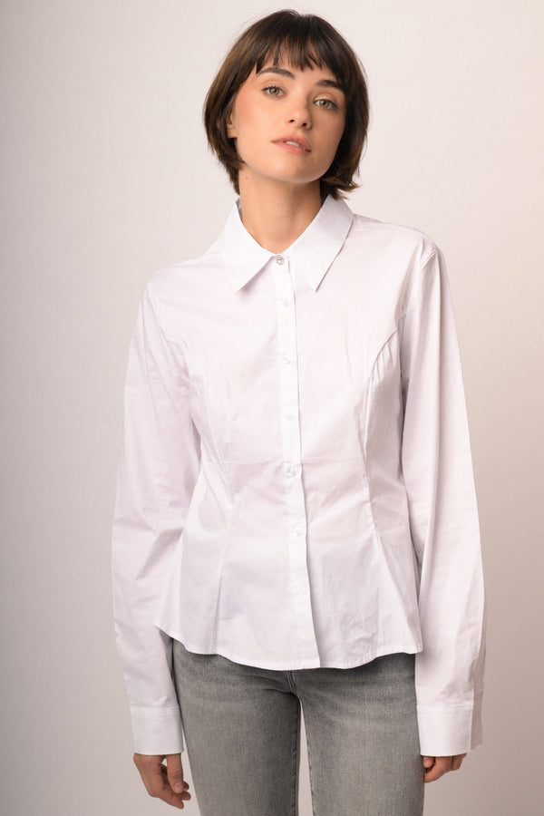 Camicia con bottone strass