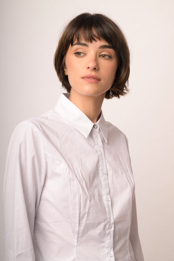 Camicia con bottone strass