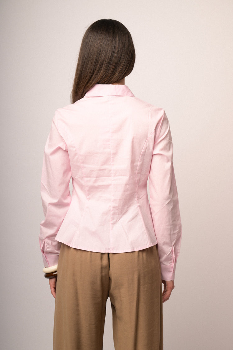 Camicia con bottone strass