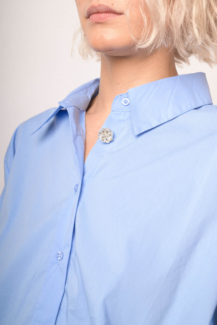 Camicia con bottone strass ed elastico
