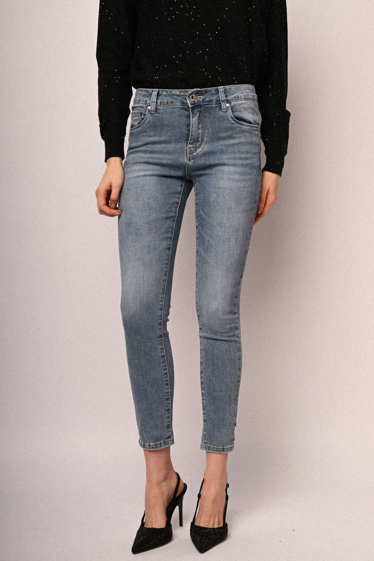 Jeans skinny con glitter