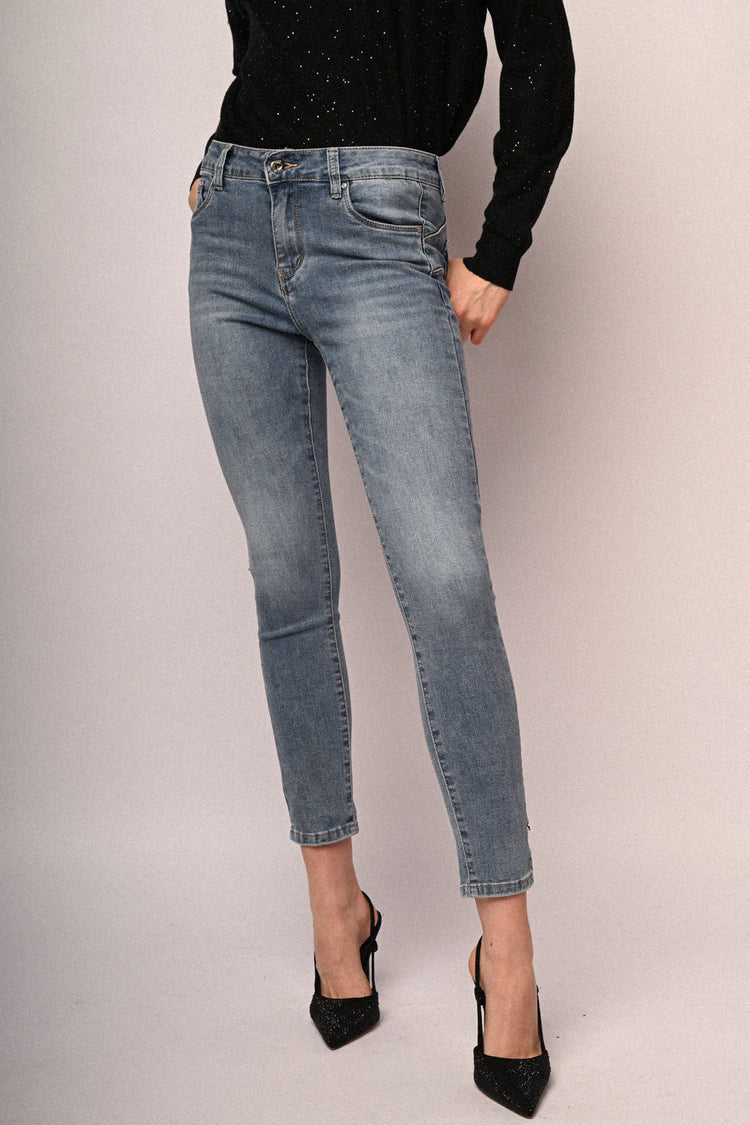 Jeans skinny con glitter