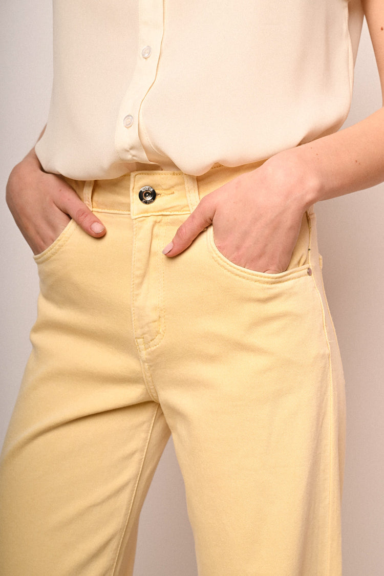 Pantaloni wide-leg in drill