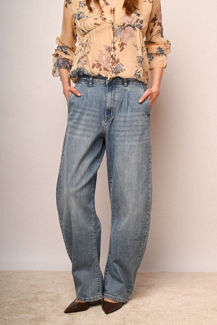 Jeans baggy pence e strass