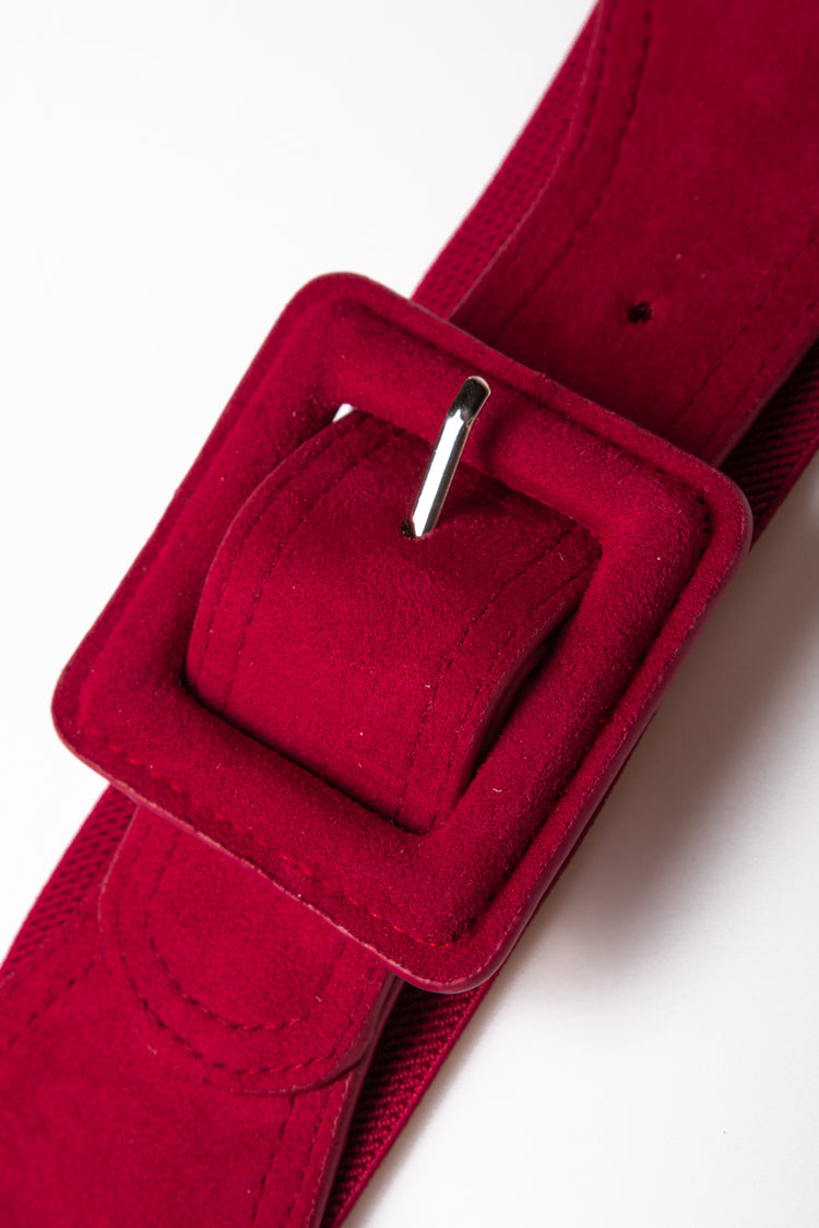 Cintura elastica con fibbia in faux suede