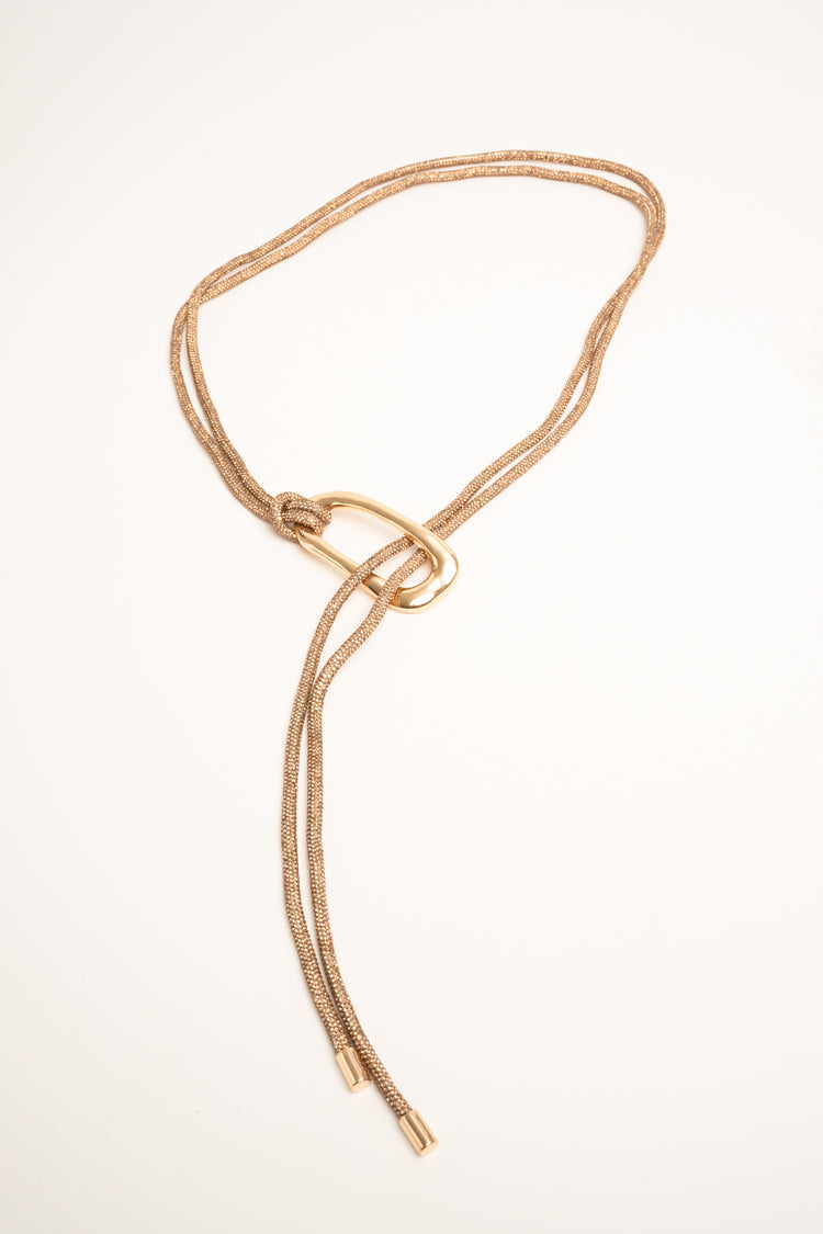 Cintura sottile ad anello con strass oro