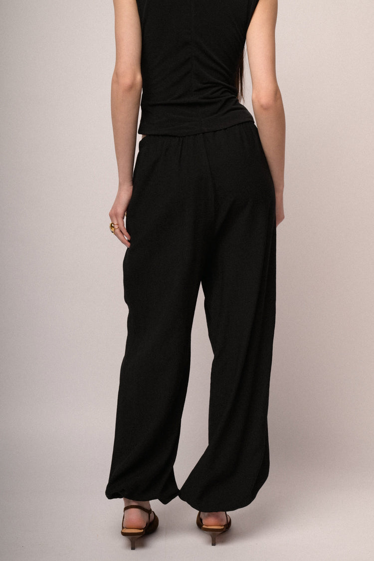 Pantaloni alla turca misto viscosa nero