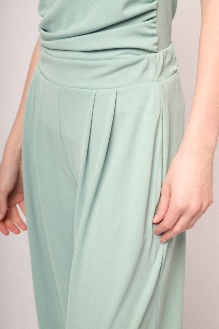 Pantaloni palazzo fluidi verde acqua