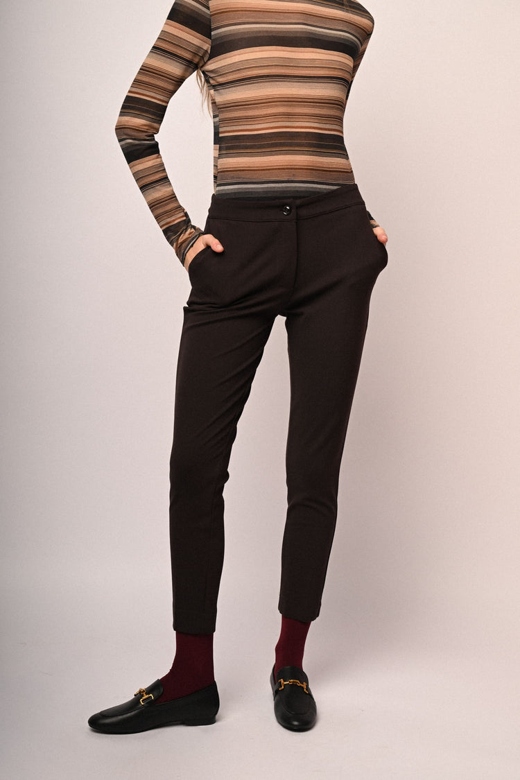 Pantaloni a sigaretta misto viscosa