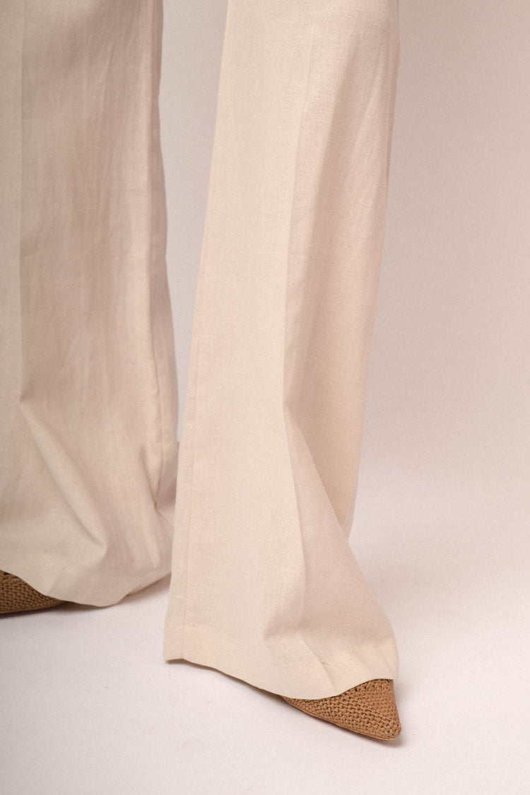 Pantaloni palazzo misto lino