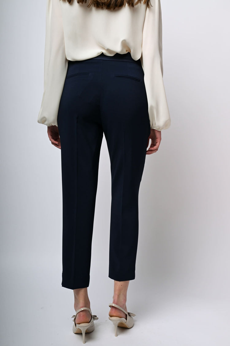 Pantaloni classici con cinta in raso