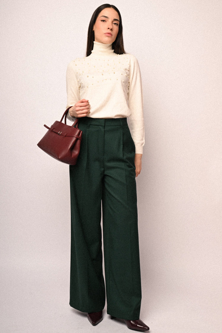 Pantaloni palazzo con pinces