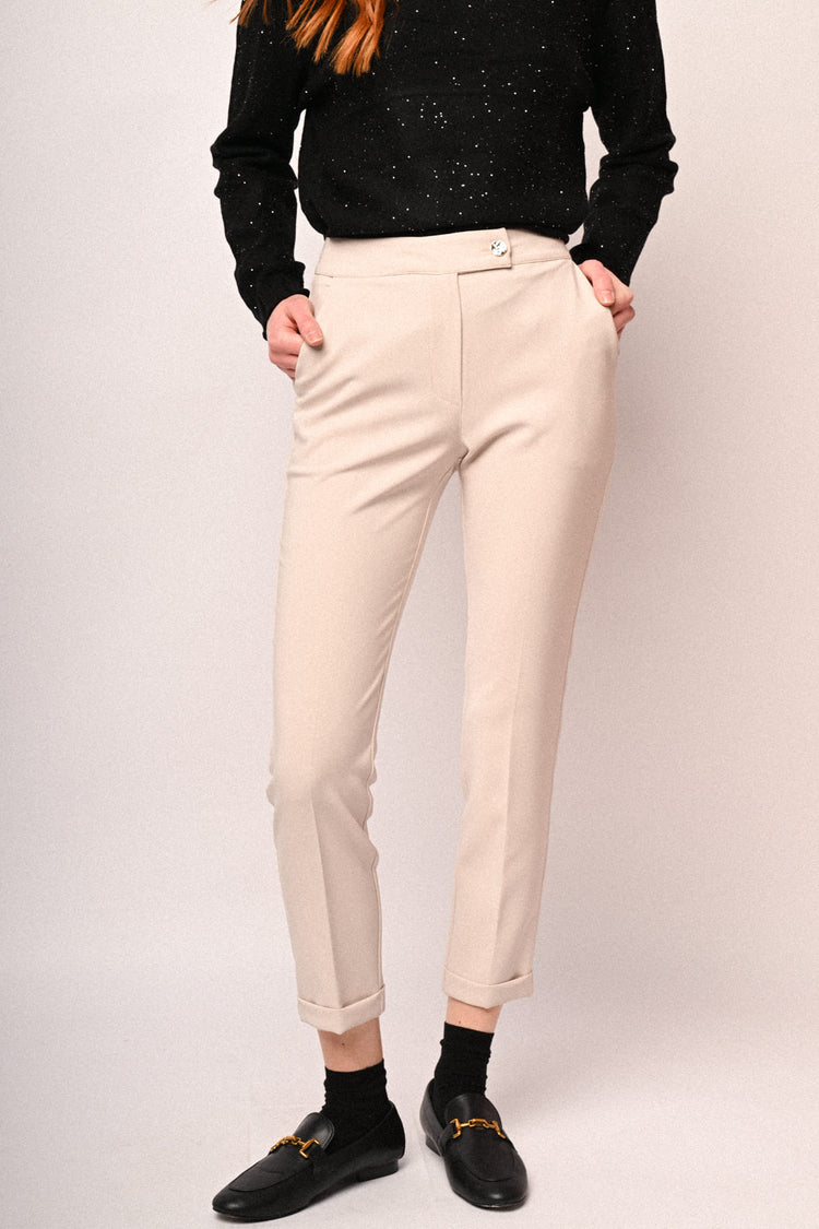Pantaloni slim-fit con risvolto