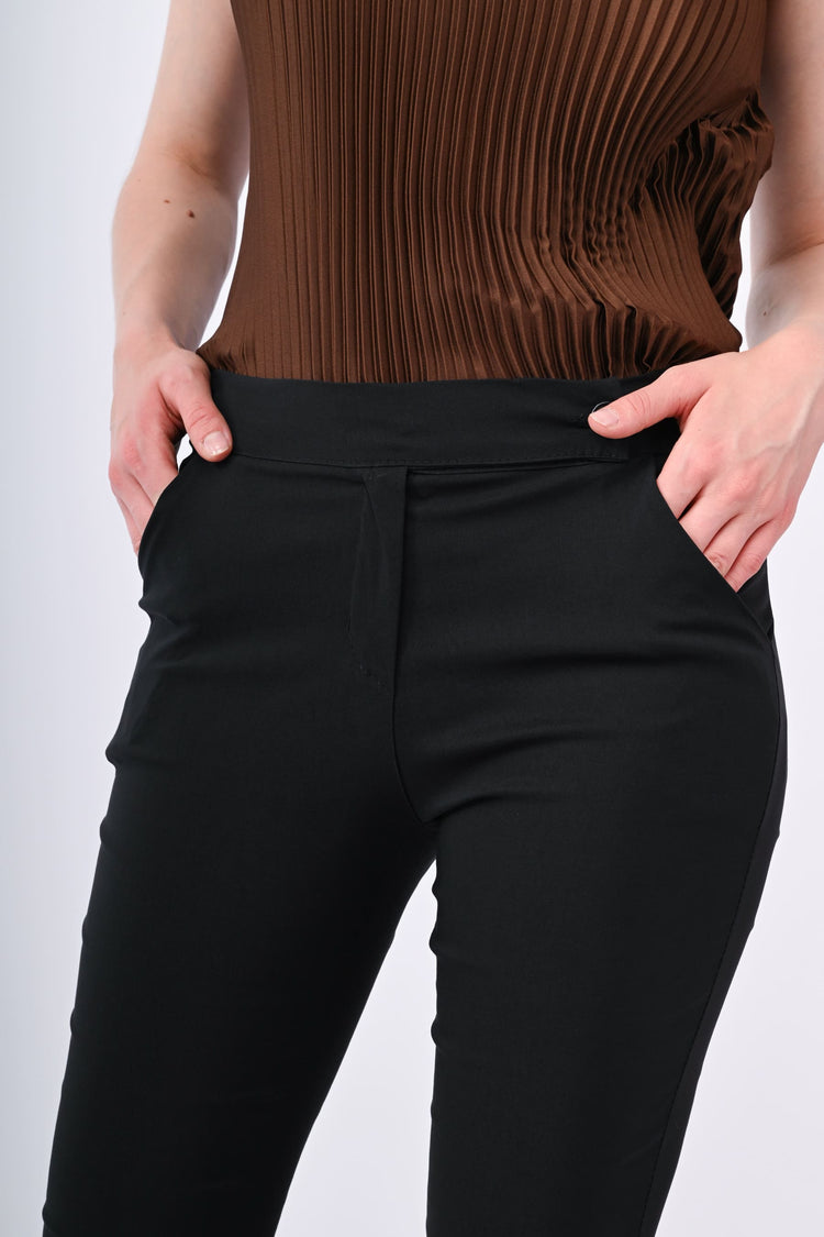 Pantaloni svasati misto viscosa stretch