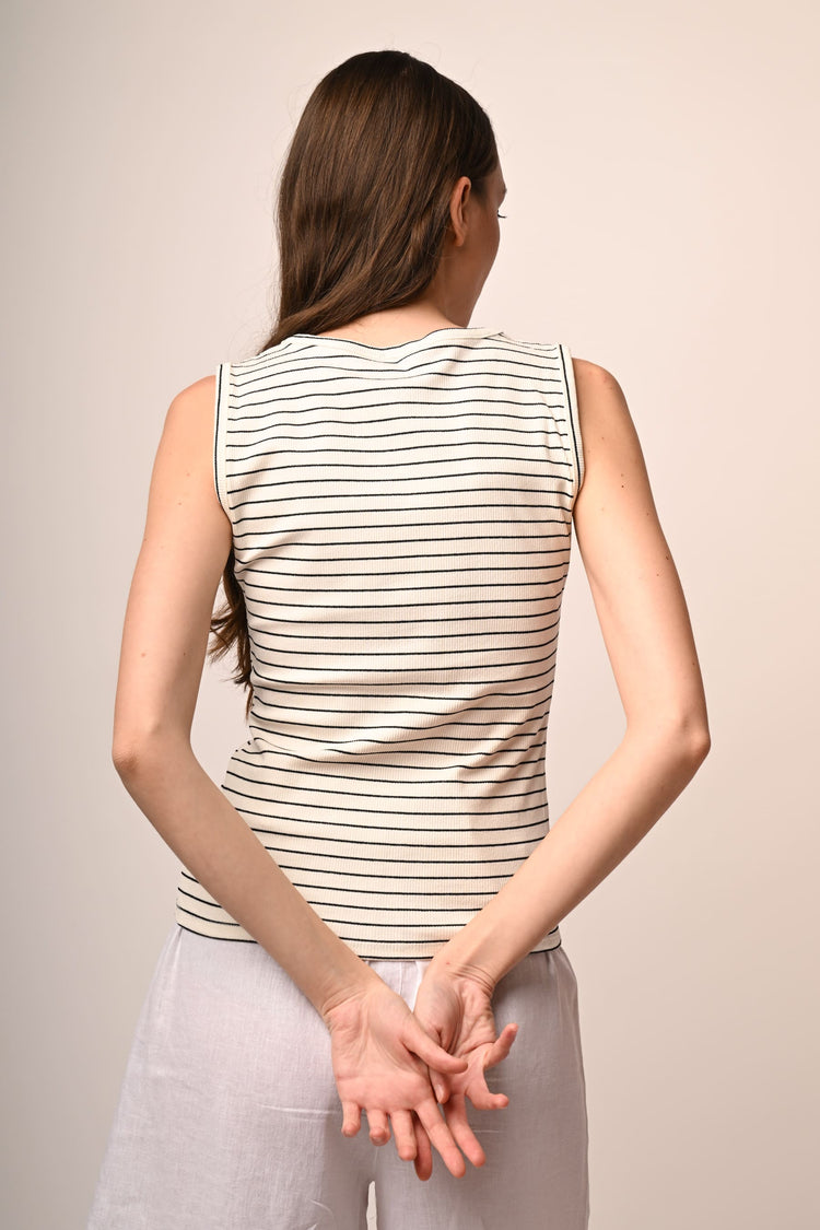 Canotta in maglia a righe