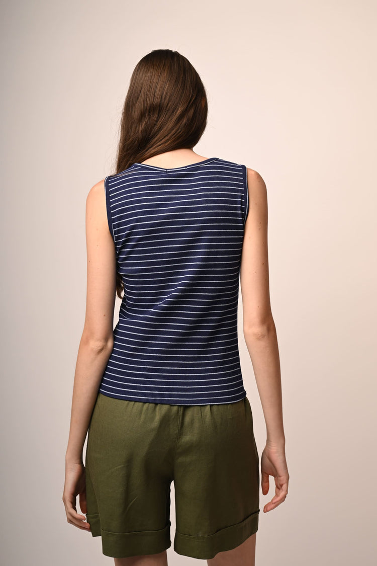 Canotta in maglia a righe
