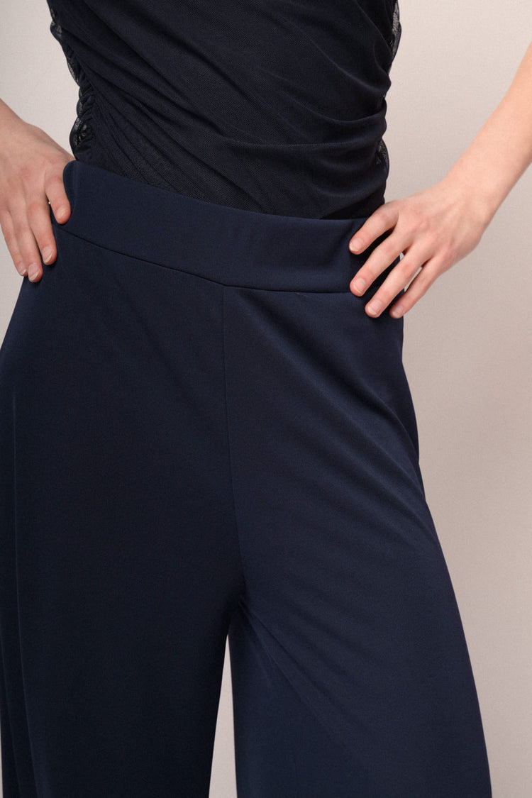Pantaloni culotte crop blu
